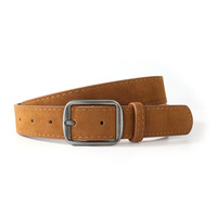 Ceinture en cuir façon daim vintage pour femme, accessoire pour jeans, boucle carrée en argent vieilli, ceinture en cuir couleur café