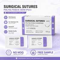 Sutures chirurgicales PGA marquées CE pour usage vétérinaire, fil à aiguille absorbable, emballage stérile EO avec offre d'échantillon gratuit