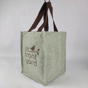 Bolsas de yute reciclables Logotipo impreso Personalizado o estándar Pequeño bolso de yute personalizado Bolsa de compras de yute - Product Image 3