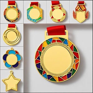 कस्टम मेडले फुटबॉल रन रेस ताईक्वांडो फुटबॉल पुरस्कार धातु स्वर्ण रिबन खेल खाली ट्रॉफी और पदक - Product Image 5