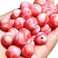 Nouvelles perles rondes en acrylique de 16 mm, bicolores, alpes, trou droit, accessoires de bricolage, chaîne de téléphone portable, accessoires de voiture, Yiwu