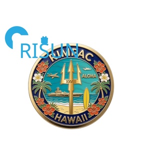 Pièce de monnaie commémorative personnalisée en métal avec impression UV, USMC USA RIMPAC Hawaii Pearl Harbor Turtle, pour anniversaire, vente en gros - Product Image 6