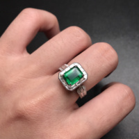 Fournisseur de bijoux en or de luxe, cadeau pour père et mari, bague en or 14 carats creuse avec diamant de laboratoire taille émeraude 3 carats pour homme