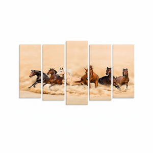 Running Horses <b>Canvas</b> Print: Elegant Farmhouse Animal <b>Wall</b> Art,SET OF 5 <b>CANVAS</b> - Product Image 2