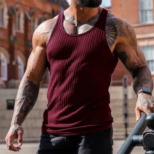 Débardeur en coton et Spandex pour homme, vêtement de Fitness, doux et personnalisé de haute qualité