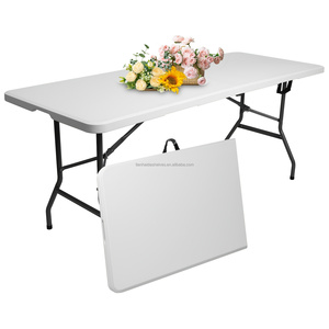 Table pliante d'extérieur portable personnalisée <span class=keywords><strong>de</strong></span> 6,8 pieds, en plastique blanc, design moderne pour événements et fêtes - Product Image 1