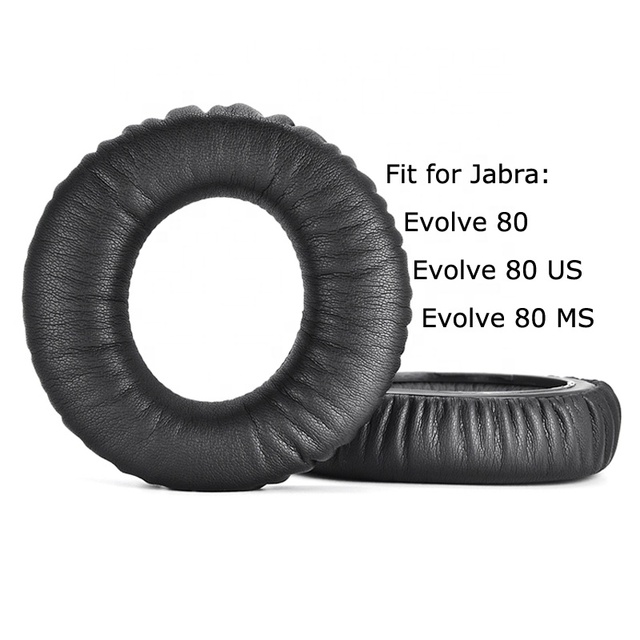 For Jabra Evolve 80 UC Ear Pads Protein Leather Cover Foam Earpad Replacement Jabra Headset Soft Noise Reduction Ear Cushions