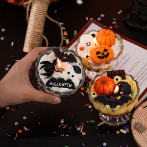 Halloween Skull Cup <b>Candle</b> Blood Orange Scent Dessert Style Aromatherapy <b>Gift</b> Party - Product Image 1