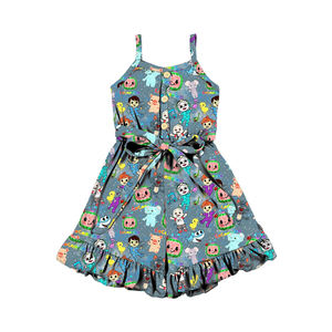 Mono para Bebés Niñas, Diseño de Moda con Tirantes, Ropa de Verano al por Mayor, Mono de Una Pieza con Pantalones Cortos - Product Image 2