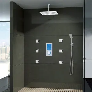 Digital en montado en la pared 2/3 controlador con pantalla oculta baño ducha panel inteligente mezclador ducha