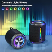 Enceinte portable sans fil PoP Voice en gros, 50W de puissance crête, son stéréo, enceinte de douche, étanche IPX7, avec basses profondes et lumière RVB