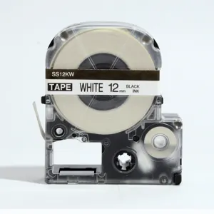 Label Cassette 12mm*8M LC-4WBN/SS12KW 100% Compatible Label Tape for LW-1000P, 700, 600P