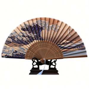 Abanico de mano de bambú con logotipo personalizado, marca privada, superventas, abanicos de mano profesionales para mujer - Product Image 1