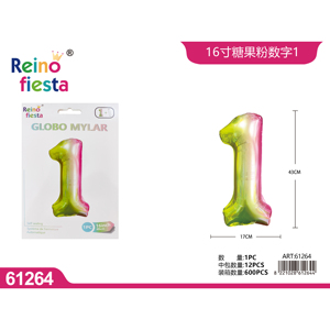 ลูกโป่งขนาด16นิ้วจำนวน1ไมลาร์ไล่ระดับสีสำหรับงานปาร์ตี้และของตกแต่ง - Product Image 1