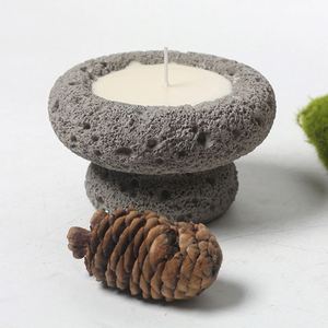 Votive Personalized Unique White Round Cement Soy Wax Handmade Aromatherapy Scented <b>Candle</b> - Product Image 3