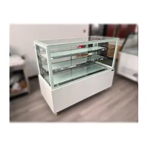 Expositor de refrigerador comercial para supermercado, refrigerador e vidro, refrigerador para bolos e frutas e vegetais