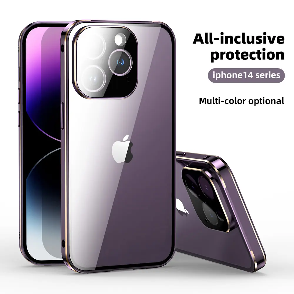 double-sided metal anti for iphone 14 pro max case spying 2022 Internet Red Phone Case Anti falling mobile cover