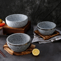 Plaque de cuisson en pierre rustique épaissie résistante à la chaleur pour Bibimbap coréen, usage commercial et domestique