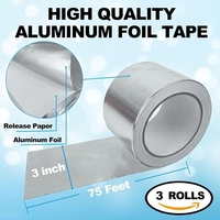 Rouleau de ruban adhésif en aluminium résistant à la chaleur, imperméable, auto-adhésif, ruban d'isolation thermique en métal pour la réparation des systèmes HVAC