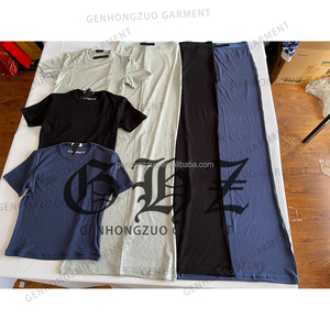 Custom 2 Piece Loungewear Set Women Nude Basic Cotton <strong>Jersey</strong> Short Sleeve T Shirt and <strong>Maxi</strong> <strong>Skirt</strong> Two Piece Set Women Clothing - Product Image 3