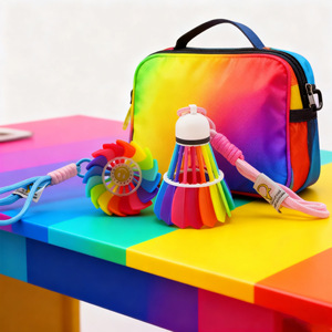 Vashine Porte-clés de badminton <span class=keywords><strong>en</strong></span> PLA imprimé <span class=keywords><strong>en</strong></span> 3D, coloré, tendance mode, créatif et amusant, cadeau jouet - Product Image 6