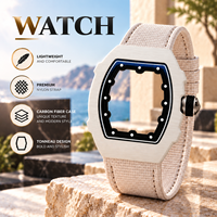 Montre sport décontractée pour homme de haute qualité avec bracelet en nylon, boîtier creux en fibre de carbone TPT haut de gamme, montre mécanique Tonneau 6702
