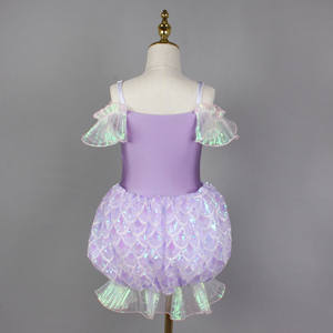 Vestido <span class=keywords><strong>de</strong></span> Tutú <span class=keywords><strong>de</strong></span> Sirena con Lentejuelas Morado <span class=keywords><strong>Pastel</strong></span> para Niñas, Disfraz <span class=keywords><strong>de</strong></span> Actuación Encantado con Alas Iridiscentes - Product Image 5