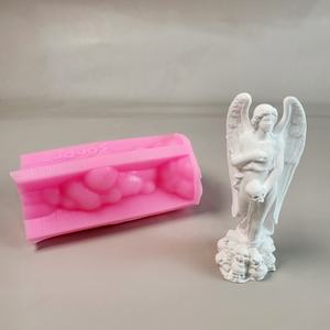 Moules de coulée en résine faits à la main pour bricolage Ins Style ornements décoratifs ange W0701 outils de gâteau de bureau en Silicone - Product Image 2
