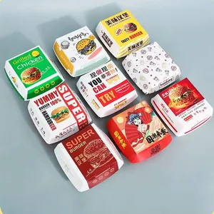 Özel baskılı geri dönüşümlü Take Away fransız kızartması kağıt kutuları Fast Food Burger Hamburger ambalaj