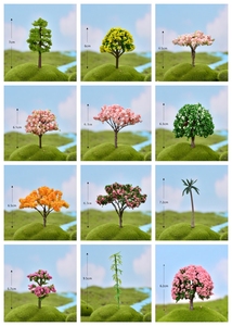 Musgo hecho a mano Paisajismo Decoración Flor Micro-Paisaje Adornos Plástico Pequeño Árbol artificial Flores de cerezo - Product Image 2