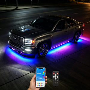 Kit d'éclairage LED RGBIC pour dessous de caisse de voiture, étanche IP68, 6 pièces, effet de poursuite, pour créer votre propre marque Pro Under <span class=keywords><strong>Glow</strong></span> - Product Image 4