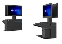 Sistema POS Todo en Uno HK380F con Windows J4125, Pantalla Dual de 15.6 Pulgadas, Caja Registradora con Impresora Térmica Integrada para Tiendas de Abarrotes