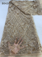 Tissu de dentelle brodé de paillettes transparentes CHOCOO, nouvelle arrivée, tissu de dentelle luxueux à paillettes pour robe