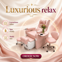 Chaise de pédicure hydraulique portable pour spa des pieds, station de pédicure multifonctionnelle pour salon de manucure, système de jet sans tuyau à drainage automatique