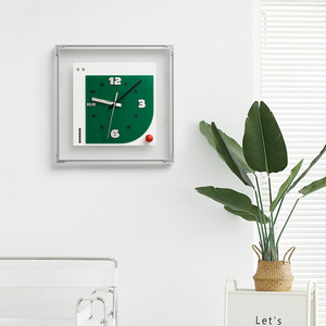 Wozoom <b>Wall</b> <b>Clock</b> Square Battery Powered <b>Silent</b> Modern Design Living Room Decor - Product Image 4
