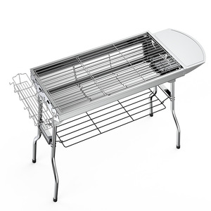 Iron Outdoor Charcoal Grill Folding <b>BBQ</b> Stove with Tool Holder 35.5cm X 10.5cm for Portable Cooking - Product Image 1