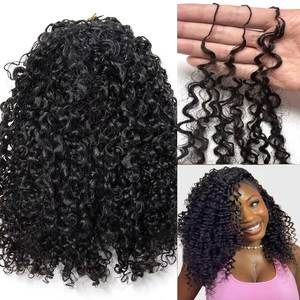 Extensiones de Cabello Humano con Crochet de Pluma Pixie Curl, Rizado Natural, Cutícula Alineada, Fácil Instalación, Reutilizables para Mujeres Negras - Product Image 3