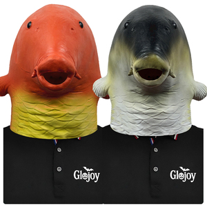 Máscara de Látex Personalizable de Pez Dorado, Disfraz de Animal para Fiesta de Halloween, Mascarada, Juguete Divertido y Adorable - Product Image 3