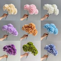 Künstliche handgemachte große Hortensie Hochzeits basis 5 Gabel 5 Kopf Blumen bündel für Thanksgiving und Weihnachts zeremonien
