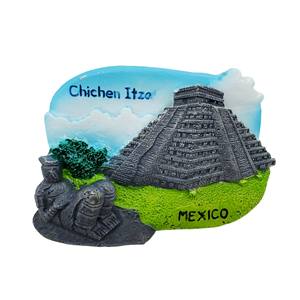 Aimant de réfrigérateur 3D en résine en gros, souvenir de voyage Itza <span class=keywords><strong>Mexique</strong></span>, aimant de réfrigérateur 3D en résine avec l'attraction emblématique d'Itza - Product Image 3