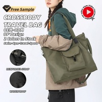 Tas Selempang Warna Solid Tahan Air dengan Kantong Luar, Tali Bahu yang Dapat Disesuaikan, Pengiriman Cepat, untuk Olahraga, Gym, Hiking, Berenang, Yoga