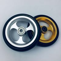 Roue avant en alliage d'aluminium de 5 pouces avec pneu en PU pour fauteuil roulant, capacité de charge de 50-55 kg, poids léger de 230 g