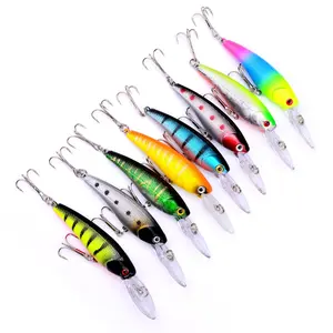 Diepe Duiken 9Cm 8.3G Kleine Kunstmatige Vissen Crank Baits Lokken Met Lange Tong Crankbait