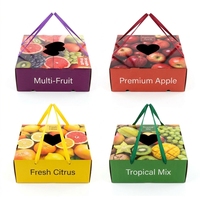 Boîte d'emballage de fruits personnalisée, pliable, à poignée, utilisée pour l'emballage du kiwi, du raisin, de l'orange, de la fraise, boîtes en carton ondulé
