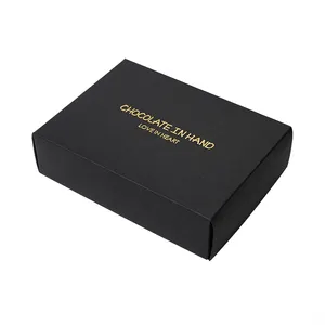 Перерабатываемая жесткая коробка для шоколадной бумаги с золотой фольгой, тиснением матового и глянцевого ламинирования для пищевой верхней крышки