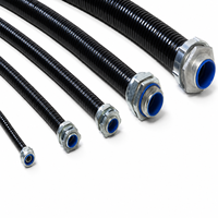 Conduit plat enveloppé, tuyau métallique flexible recouvert de PVC pour la protection des câbles