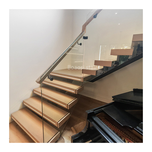 Duy nhất ráp dây nổi cầu thang cho khu dân cư sử dụng trong nhà gỗ rắn và vật liệu thép với Tread cho khách sạn - Product Image 2