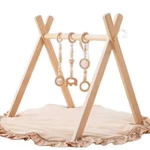 Barra de madeira para bebê, suprimento engraçado para academia de madeira para recém-nascidos