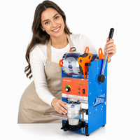 Machine de scellage électrique pour gobelets en plastique, calibre 90/95 mm, scelleuse manuelle haute précision pour gobelets de yaourt, jus et eau