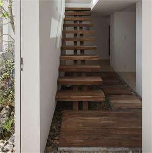 Premium Open Riser Design galleggiante scale in legno sostenibile pedane in legno pesante struttura in acciaio inossidabile per appartamenti - Product Image 5